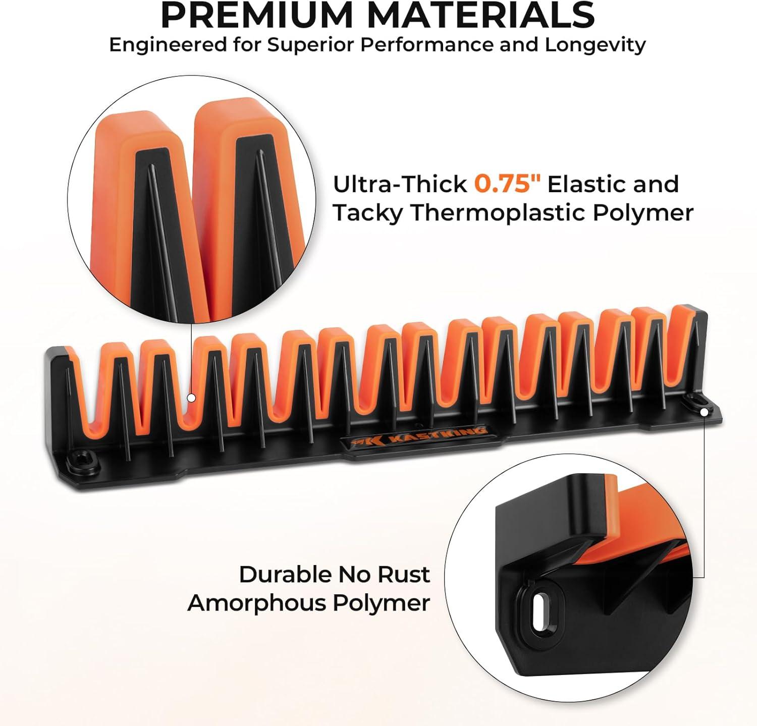 KastKing V15HD Heavy Duty Vertical Fishing Rod Holder – Wall Mounted Fishing Rod Rack, Store 15 Large Rods or Fishing Rod Combos in 18 Inches, Great Fishing Pole Holder and Rack, 1 Pack