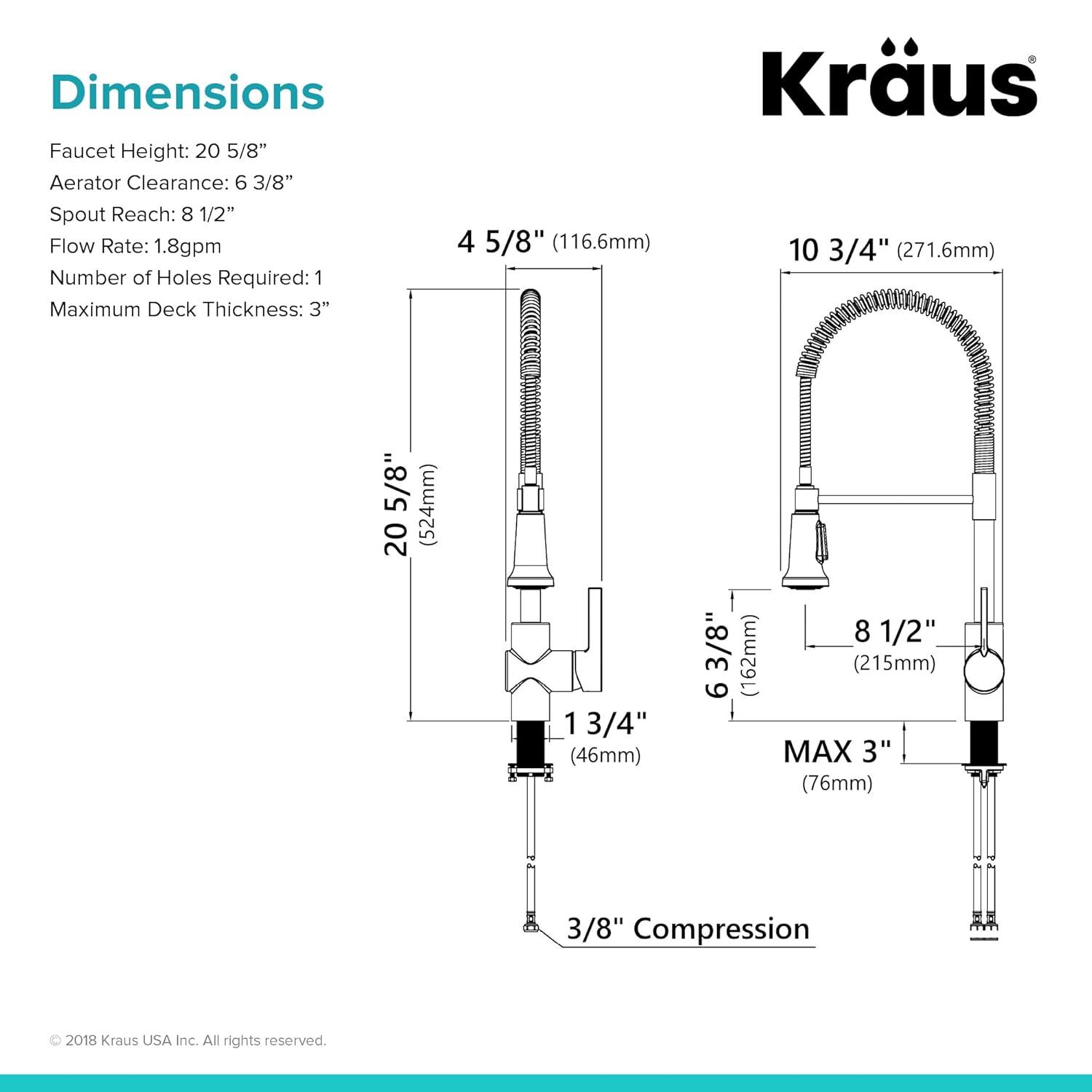 KRAUS Britt Single Handle Commercial Style Kitchen Faucet