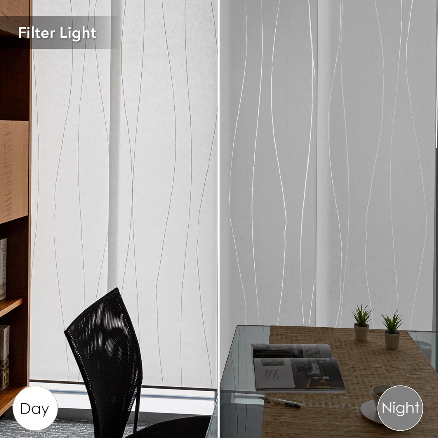 GoDear Design Adjustable Sliding Panel Track Blind 45.8"- 86" W x 96" H, Vertical Blinds Cordless, Light Filtering, Catch Me