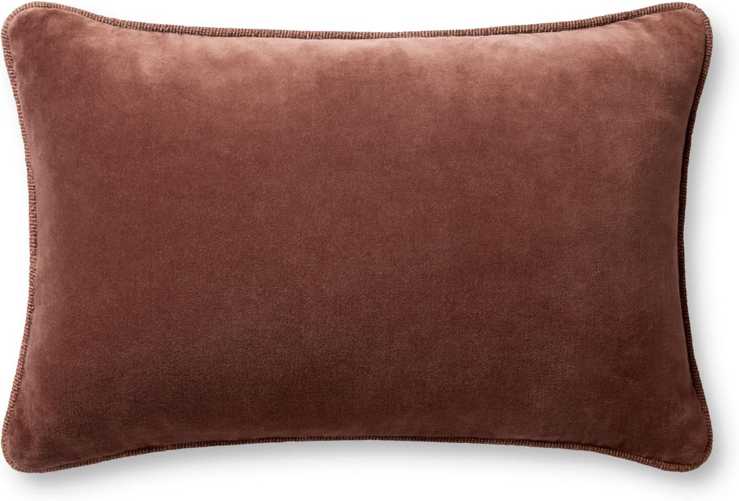 Liza 13" x 21" Cinnamon Cotton Velvet Pillow Cover