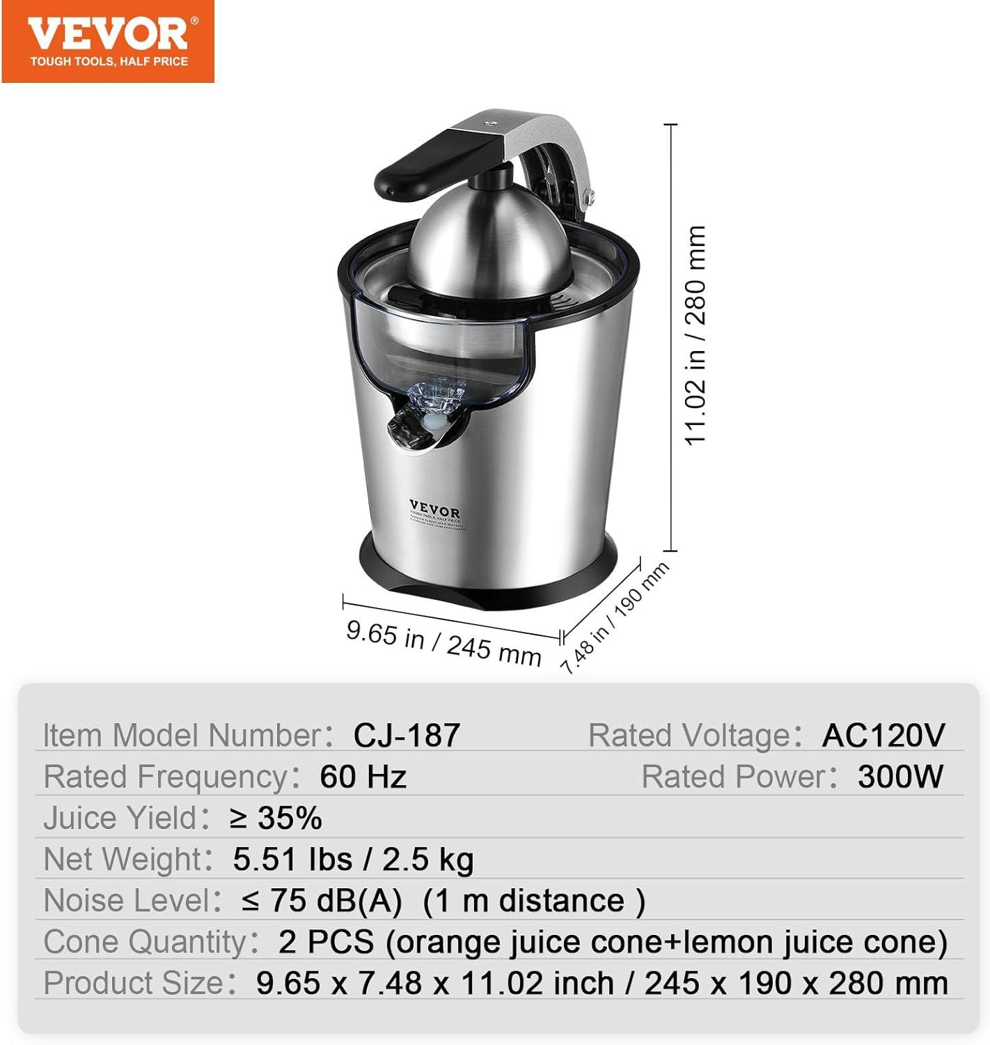 Stainless Steel Electric Citrus Juicer with Soft Grip Handle