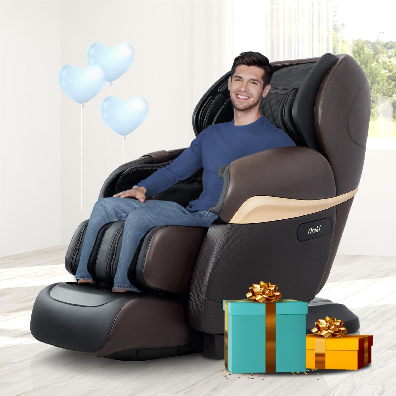 Osaki Dark Brown Faux Leather Zero Gravity Massage Chair