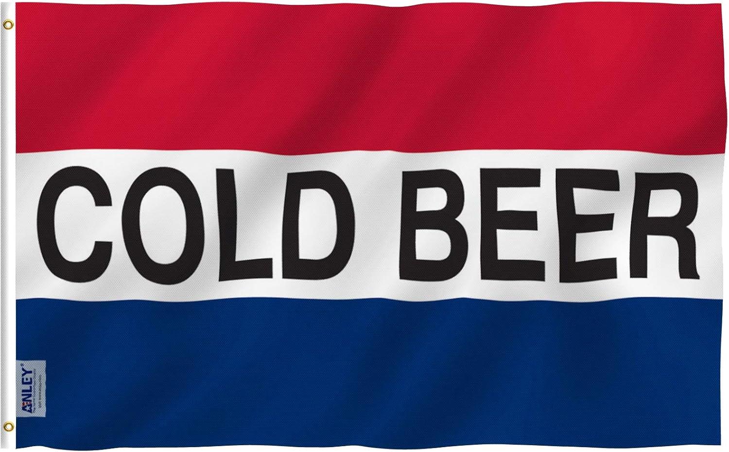 ANLEY Cold Beer Flag Polyester 36 x 60 in. House Flag