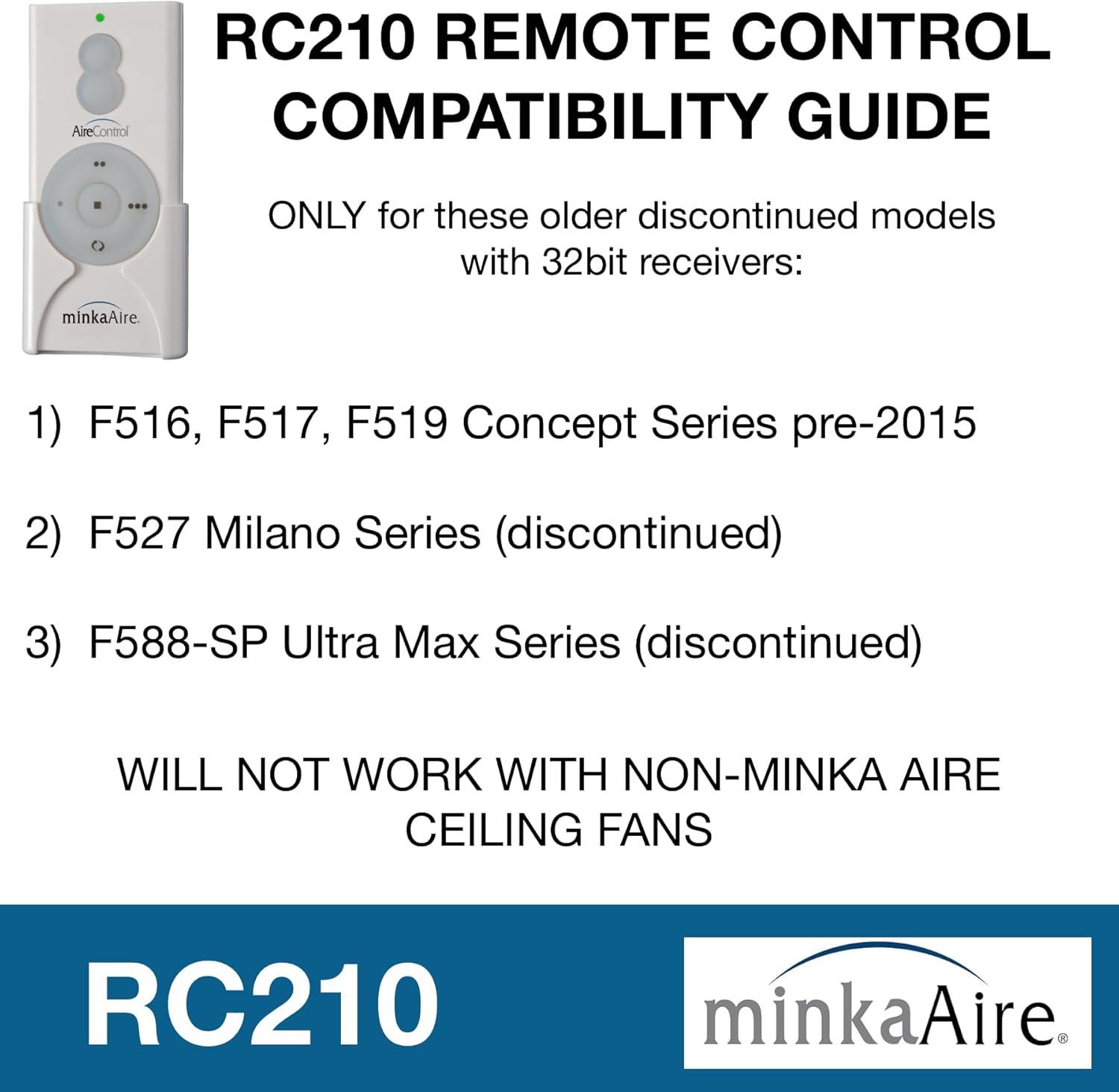 Minka Aire Hand Held Ceiling Fan Remote & Wall Controls