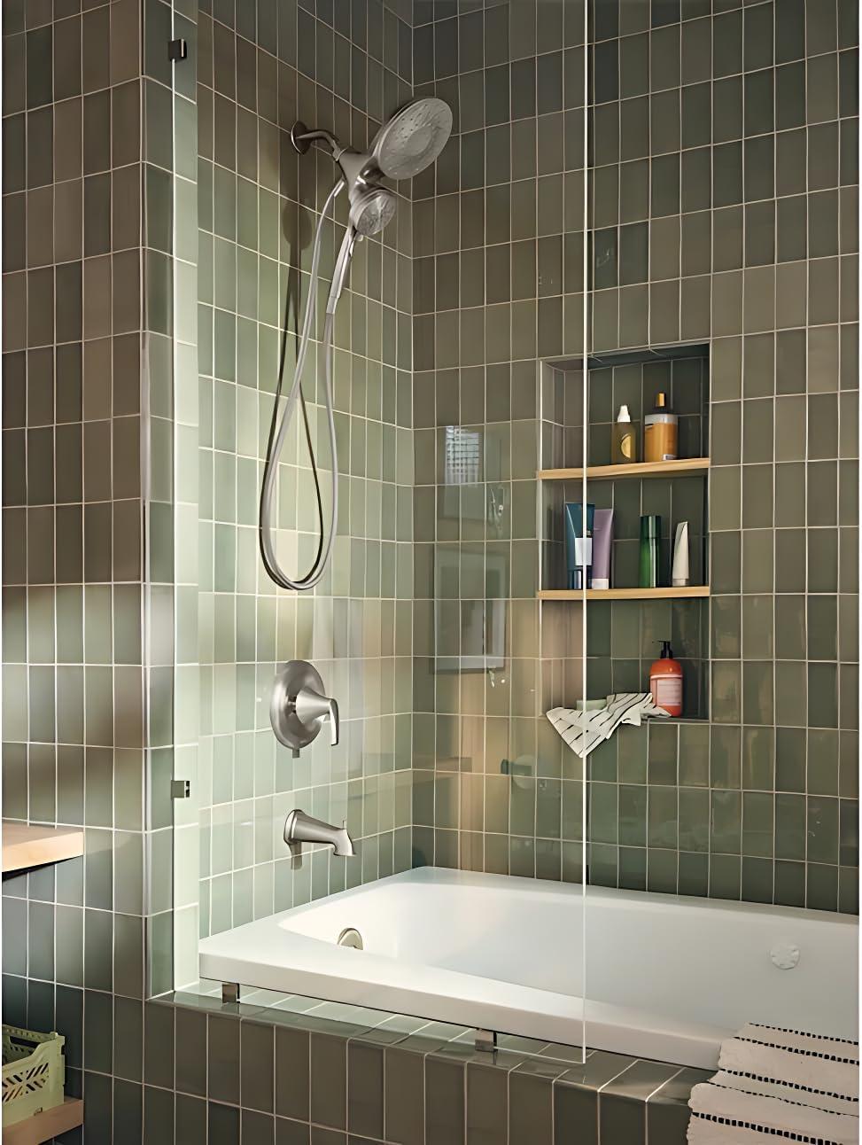 Moen Magnetix 82137SRN Graeden Spot Resist Brushed Nickel 1-Handle Bathtub and Shower Faucet with Valve