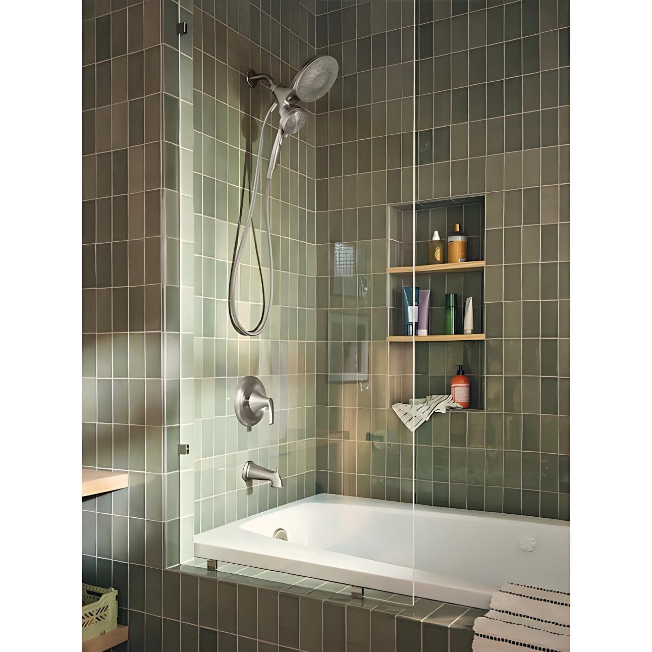 Moen Magnetix 82137SRN Graeden Spot Resist Brushed Nickel 1-Handle Bathtub and Shower Faucet with Valve