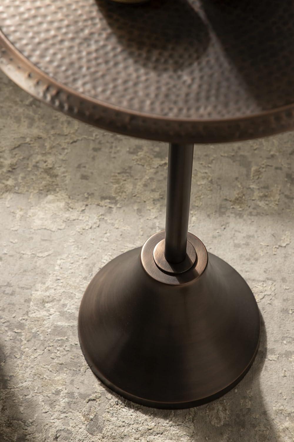 Kate and Laurel Sanzo Round Metal Side Table, 15x15x24, Bronze