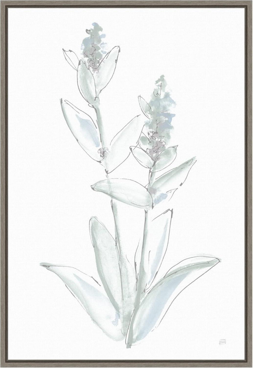 Mint Green and Soft White Sage Canvas Print with Graywash Frame