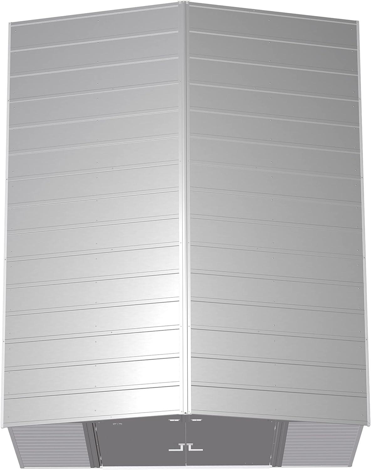 Arrow Select Steel Storage Shed Steel Storage Shed, 10x12, Flute Grey