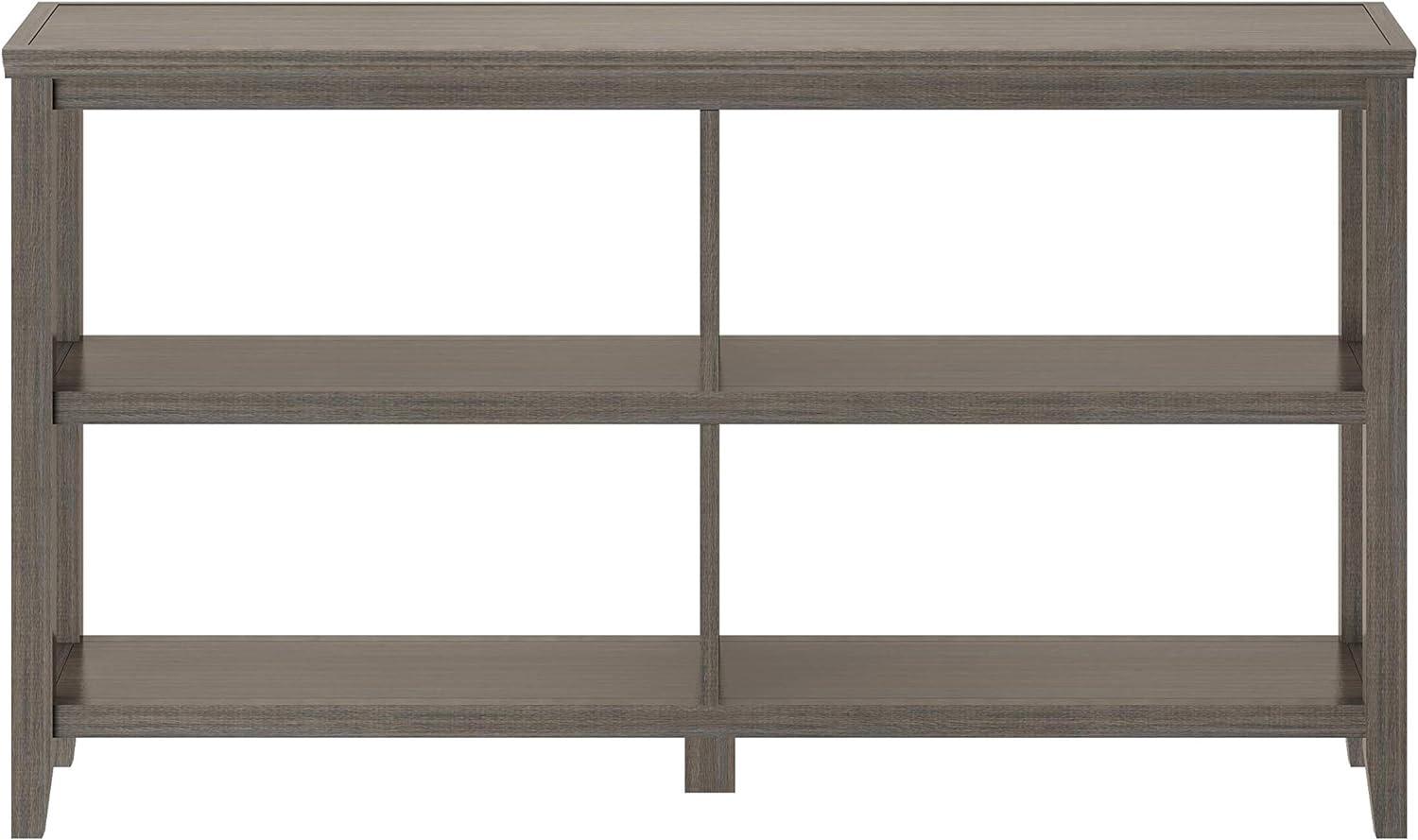 NewRidge 2-Tier Washed Gray Wooden Low Bookcase for Kids
