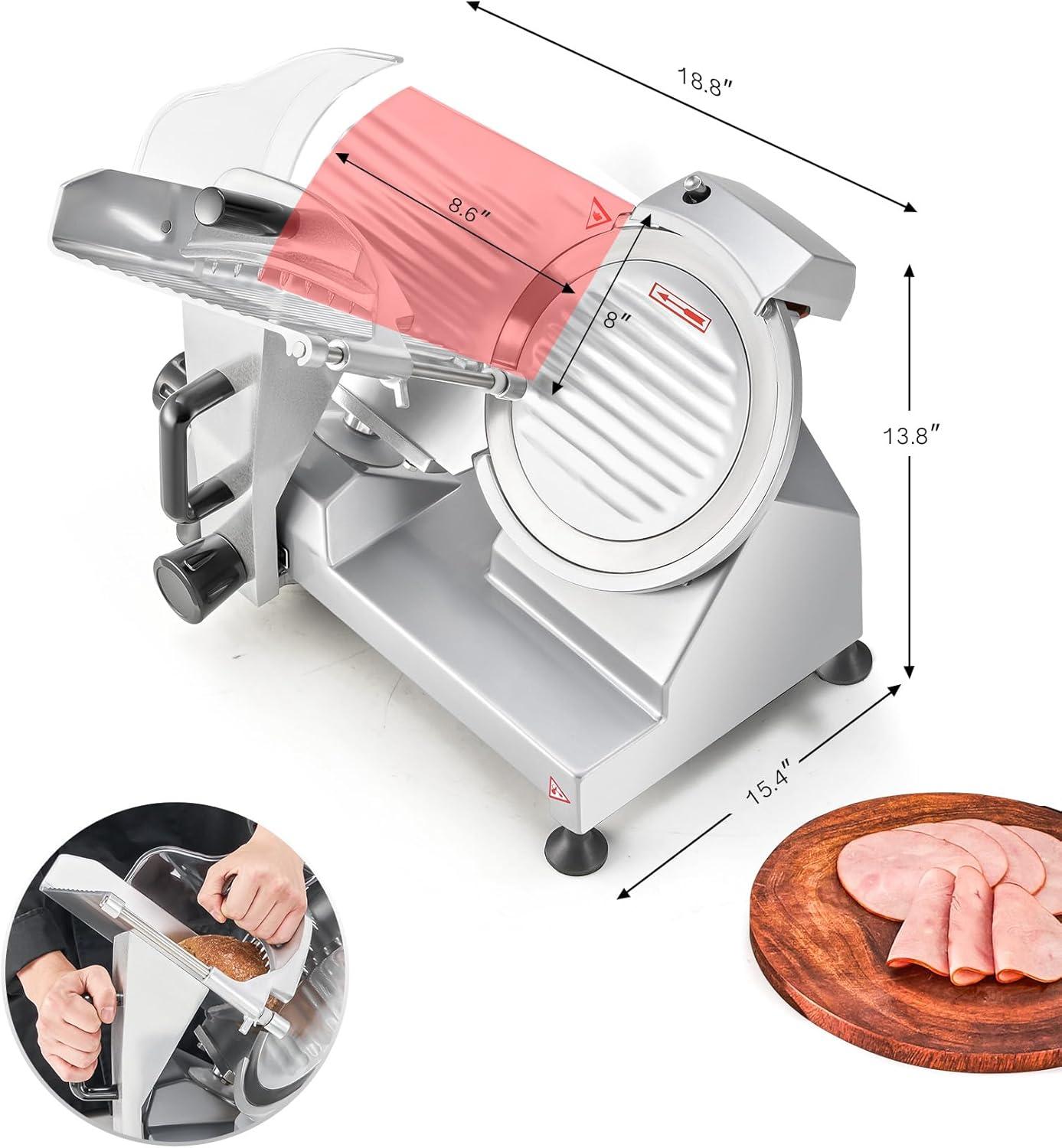 Wilprep Commercial Meat Slicer for Home 150W Electric Deli Food Slicer with 10" Blade
