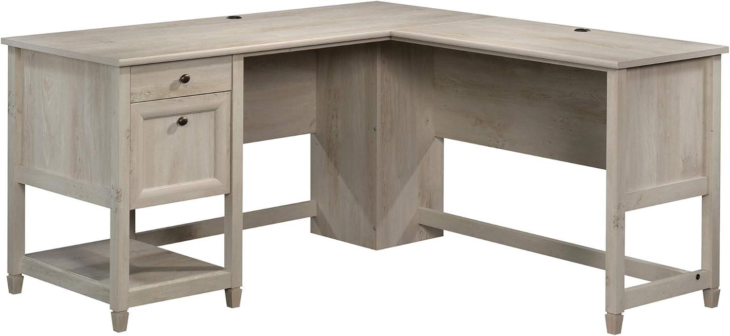 Sauder Edge Water Engineered Wood L-Shaped Desk in Chalked Chestnut