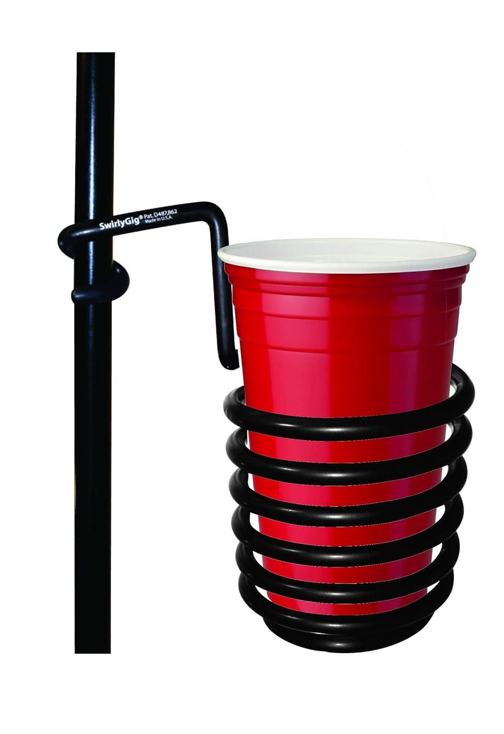SwirlyGig SG1000 Original Drink Holder in Black for 0.5 in. Tubing