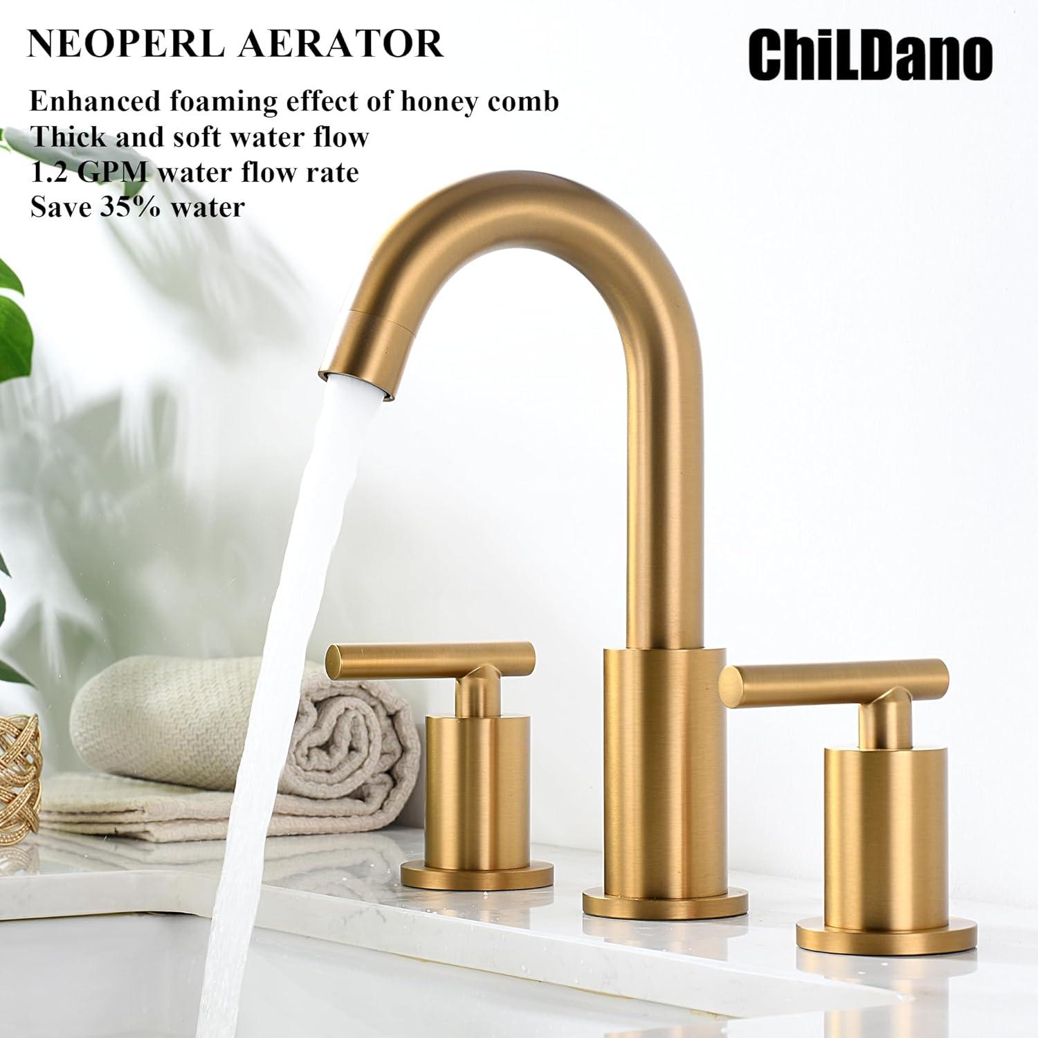 Brushed Nickel Stainless Steel 8-Inch Widespread Bathroom Faucet