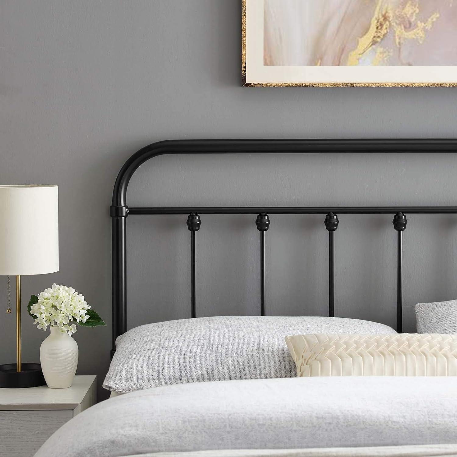 Modway Sage Queen Metal Headboard in Black