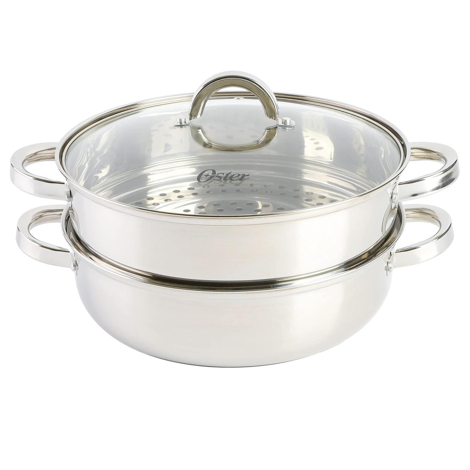 Oster Sangerfield 6 Qt Aluminum Dutch Oven with Steamer Basket