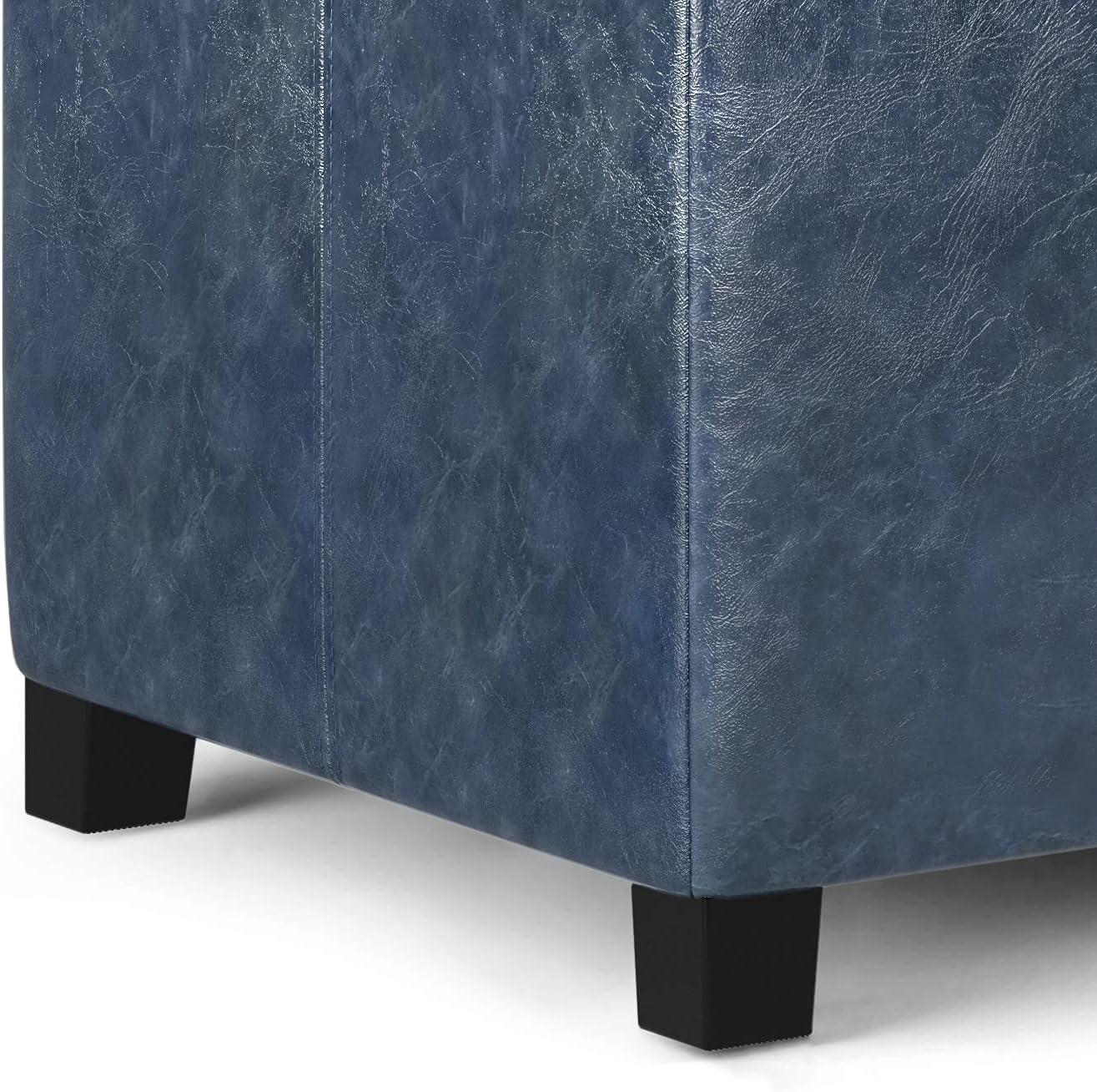 Simpli Home Dover 36"W Upholstered Storage Ottoman Bench with Lift-Top and Large Interior Storage