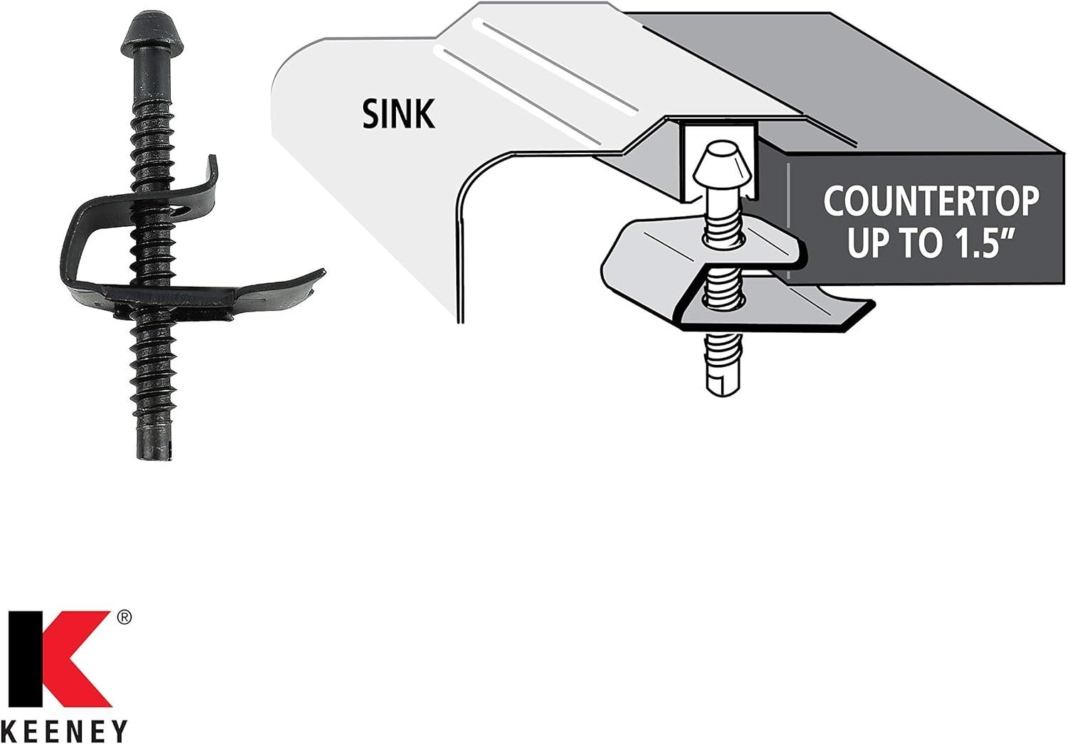 Universal Stainless Steel Kitchen Sink Mounting Clips Pack of 14