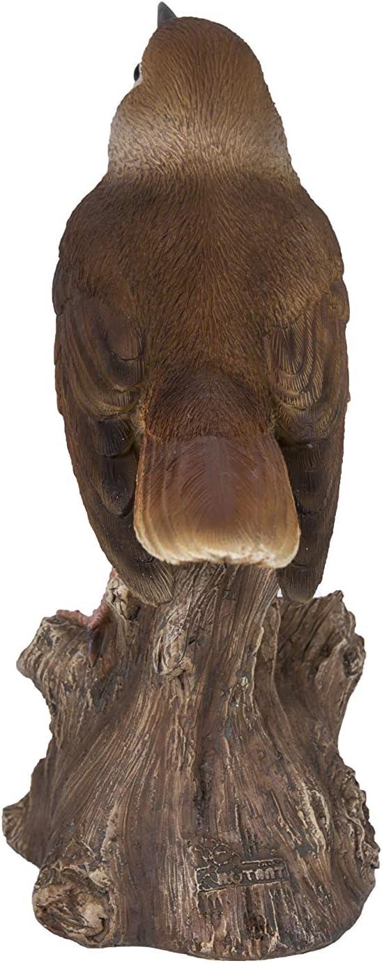 Hi-Line Gift Ltd. Motion Activated Singing Nightingale Standing on Stump