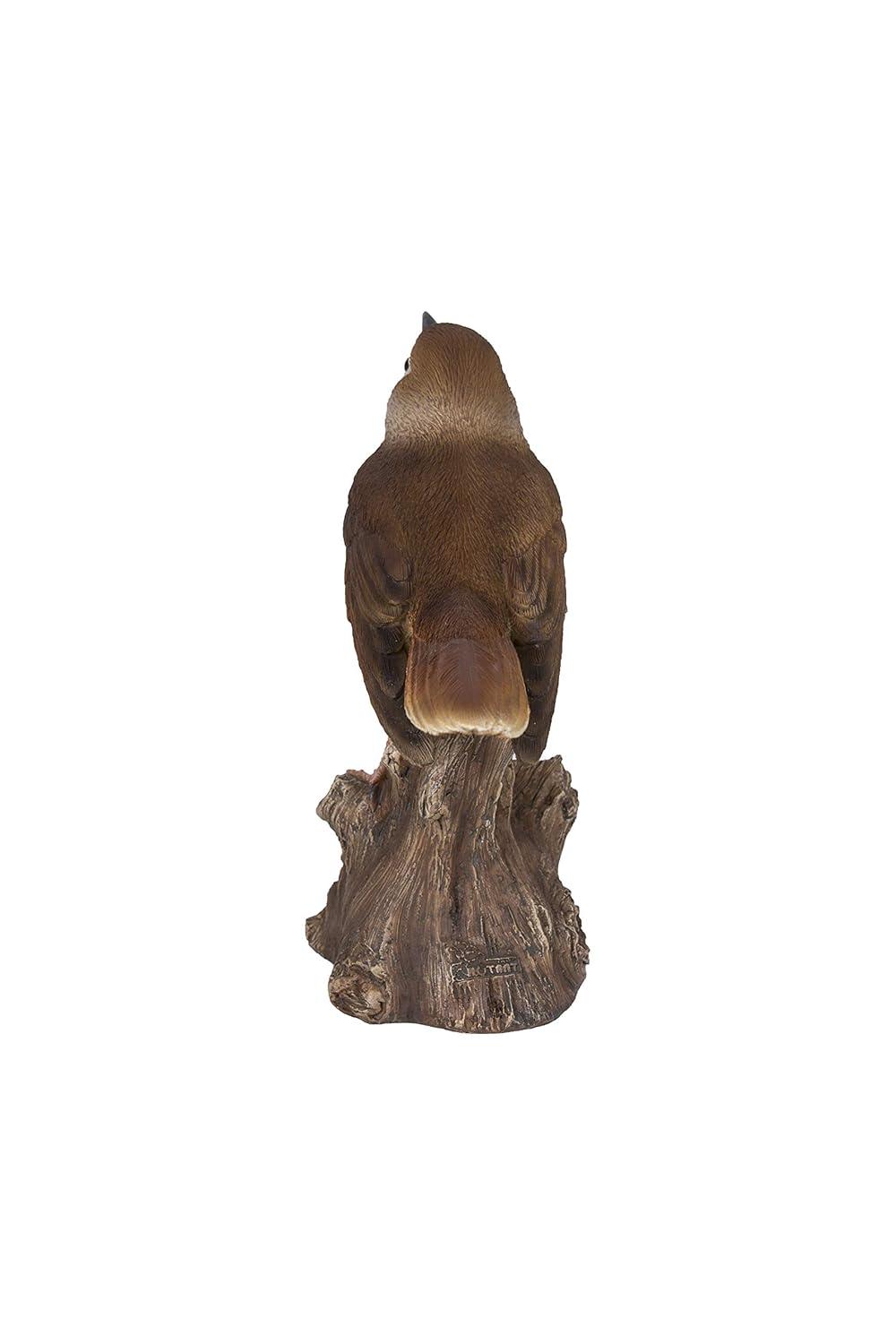 Hi-Line Gift Ltd. Motion Activated Singing Nightingale Standing on Stump