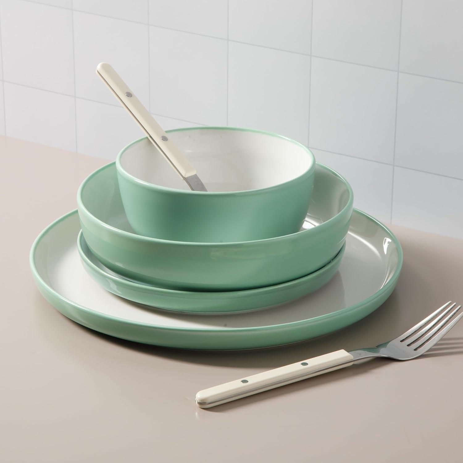 Sur La Table Kitchen Essentials Dinner Theatre 16 Piece Porcelain China Dinnerware Set - Service for 4