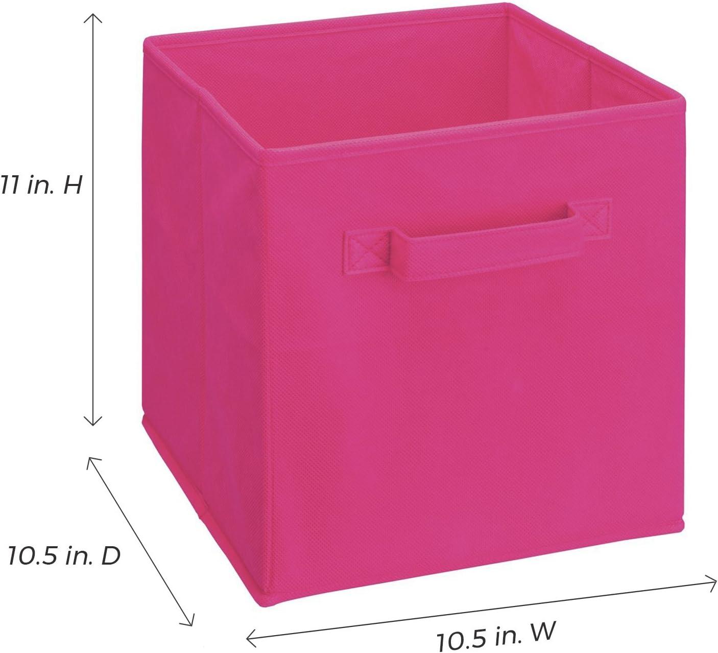 Fuchsia Pink Fabric Storage Bin with Handle