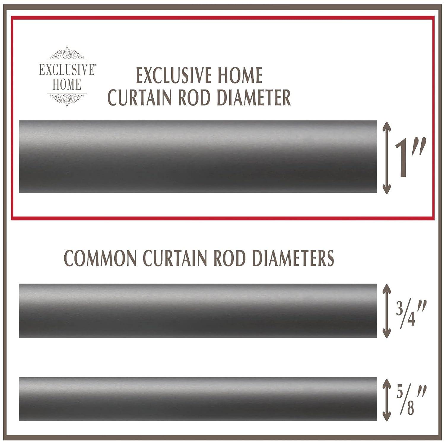 Exclusive Home Exclusive Home Torch Curtain Rod and Coordinating Finial Set, Adjustable