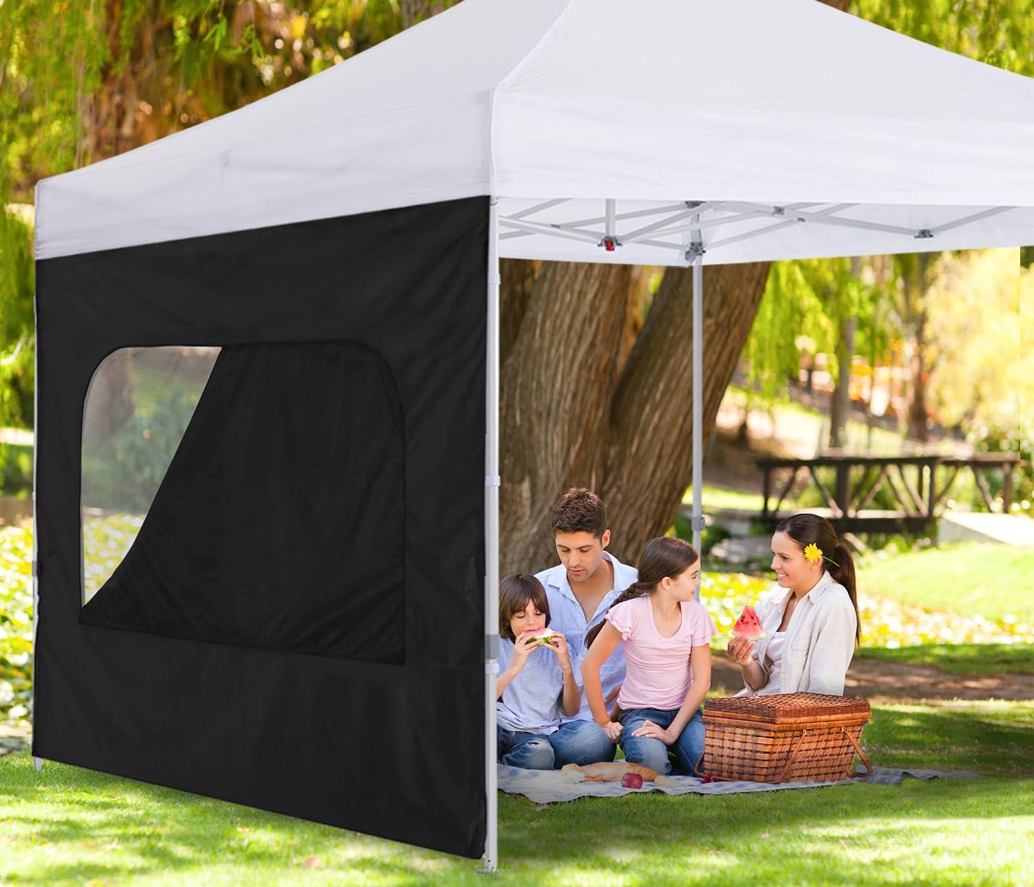 HLong Canopy Tent Sidewall for 10x10 Pop Up Canopy, 1 Piece, Black