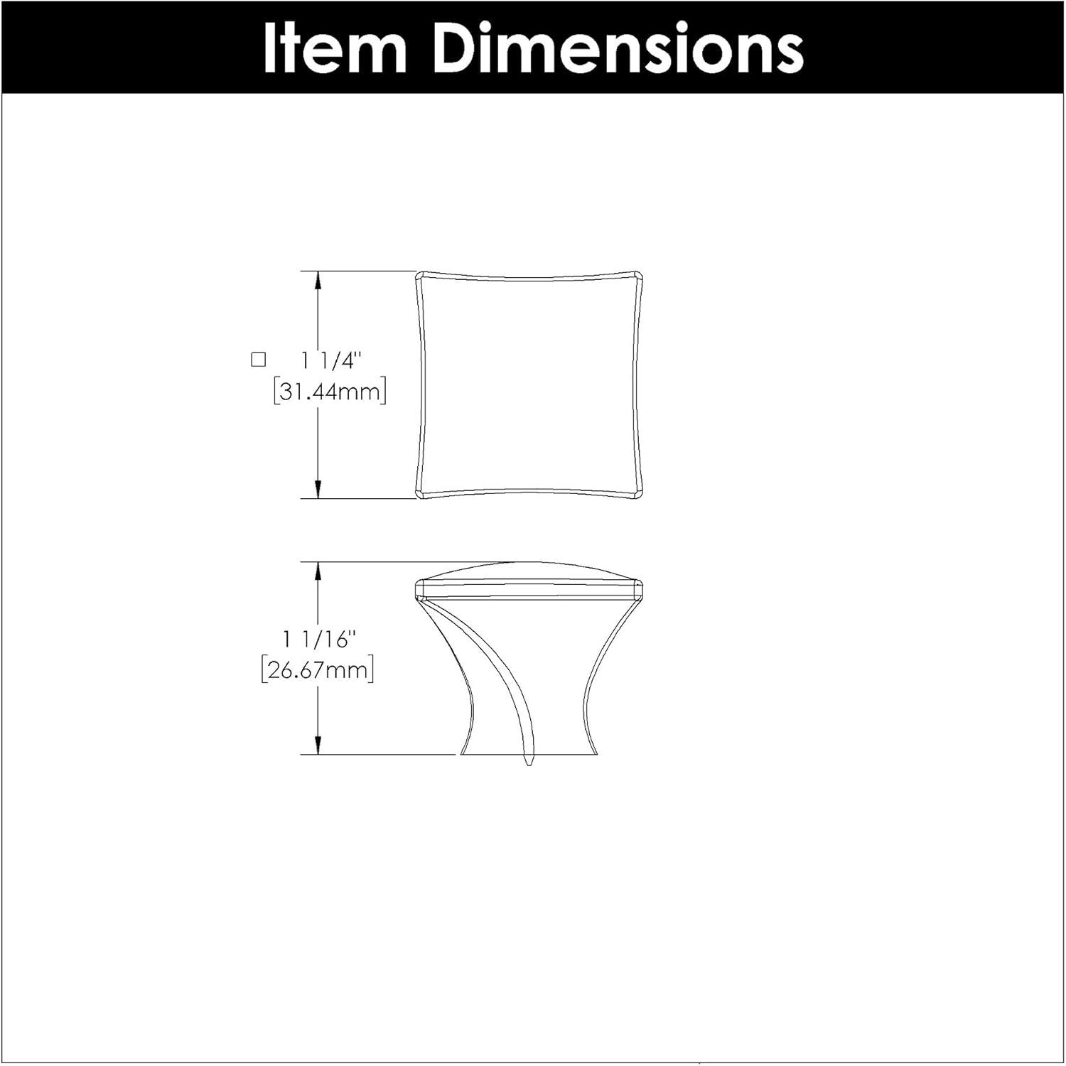Twist 1 1/4" Length Square Knob