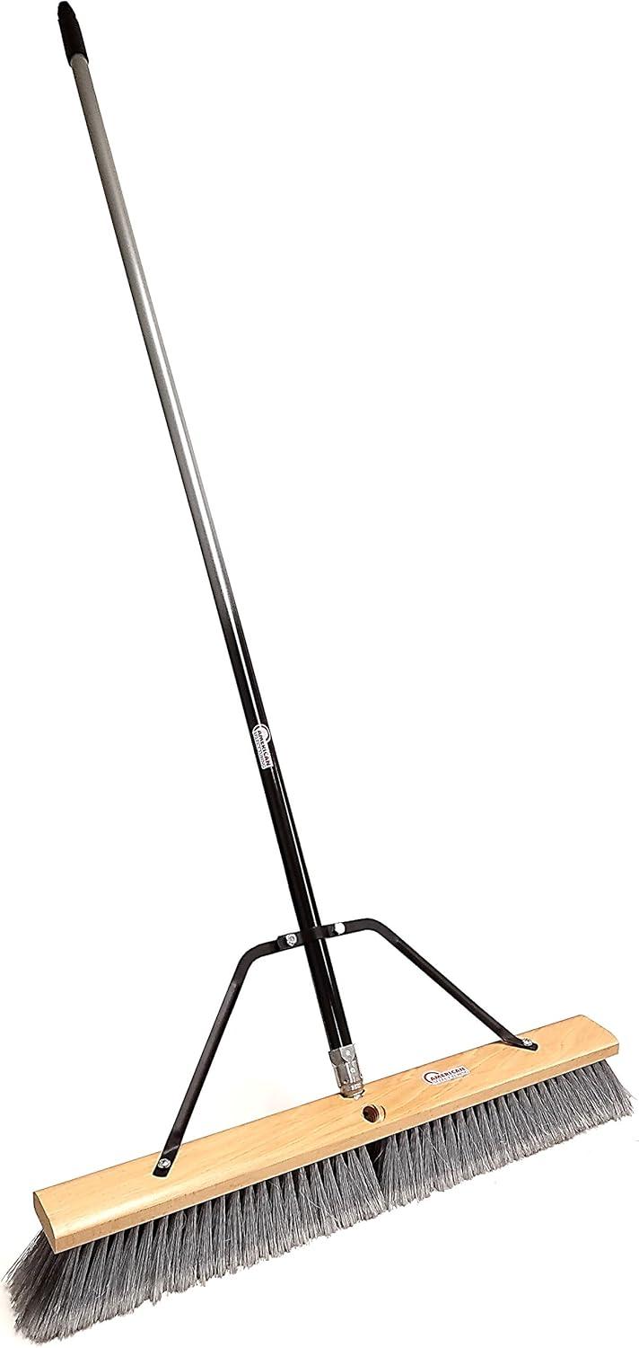 Pbma24004 Heavy Duty 24" Multi-Surface Push Broom with Silver/Black Handle