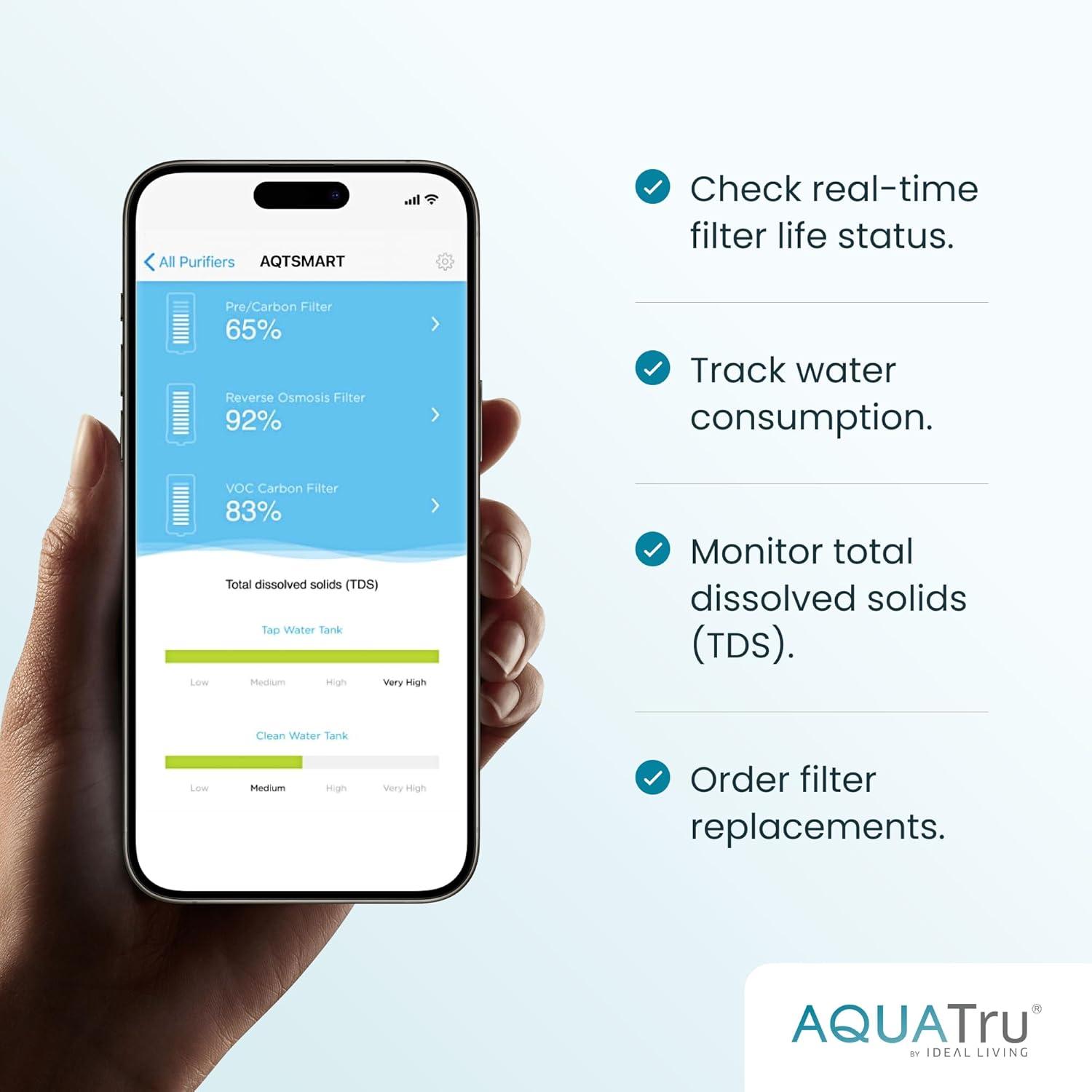 AquaTru Classic Smart Alkaline Countertop Water Purifier for PFAS & Other Contaminants with App