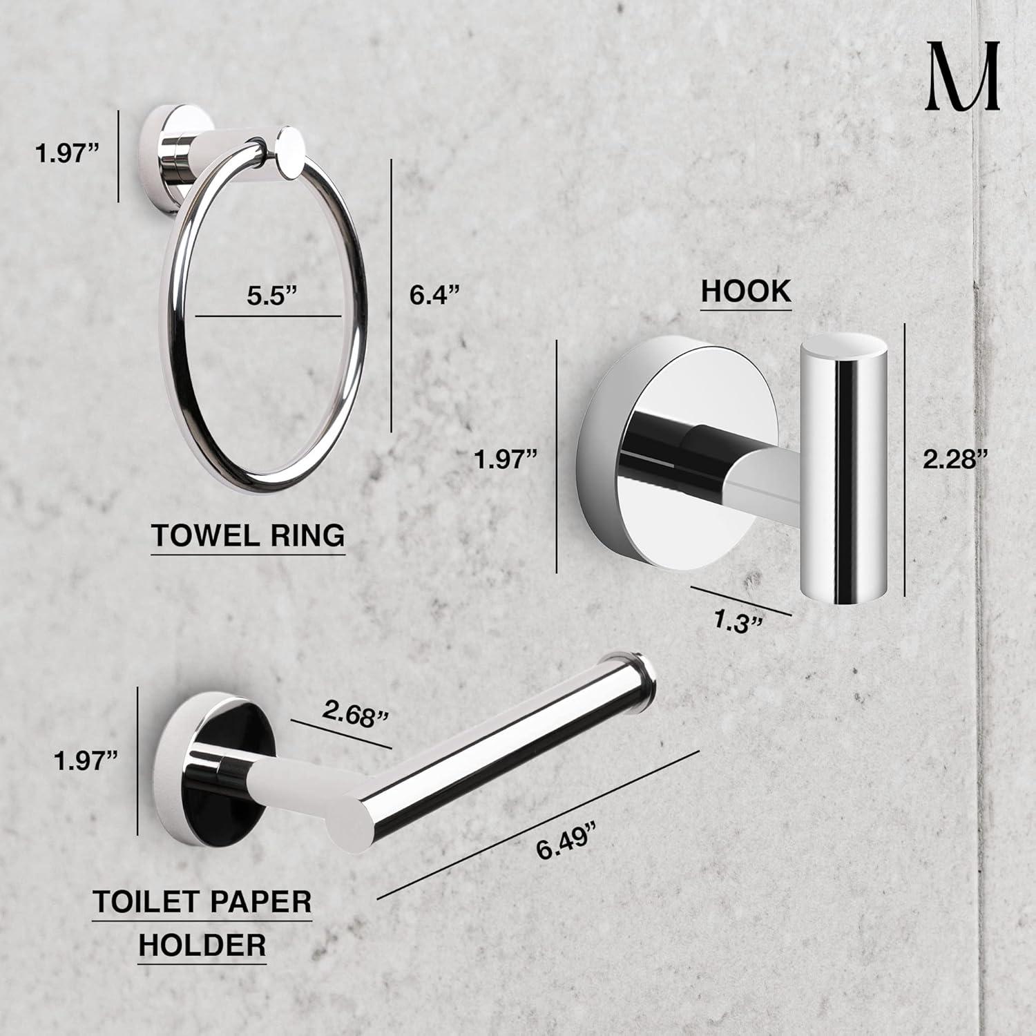 Marmolux Accessories 4 - Piece Bathroom Hardware Set S911-4BK