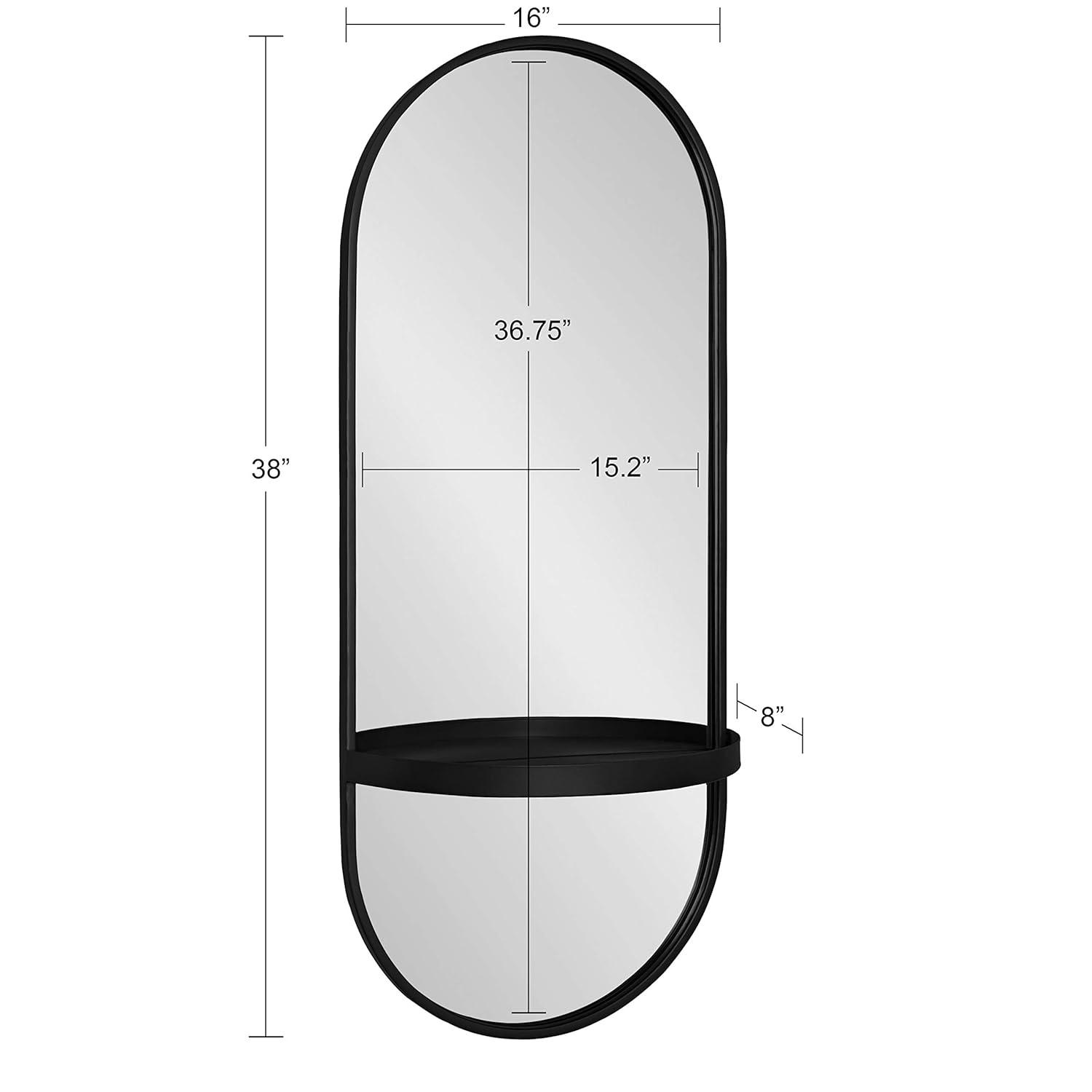 Lumi Metal Flat Mirror with Shelves