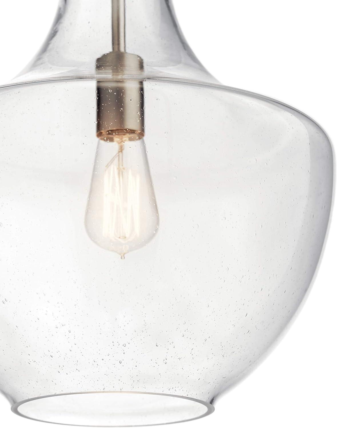 1 - Light Brushed Nickel Teardrop Pendant