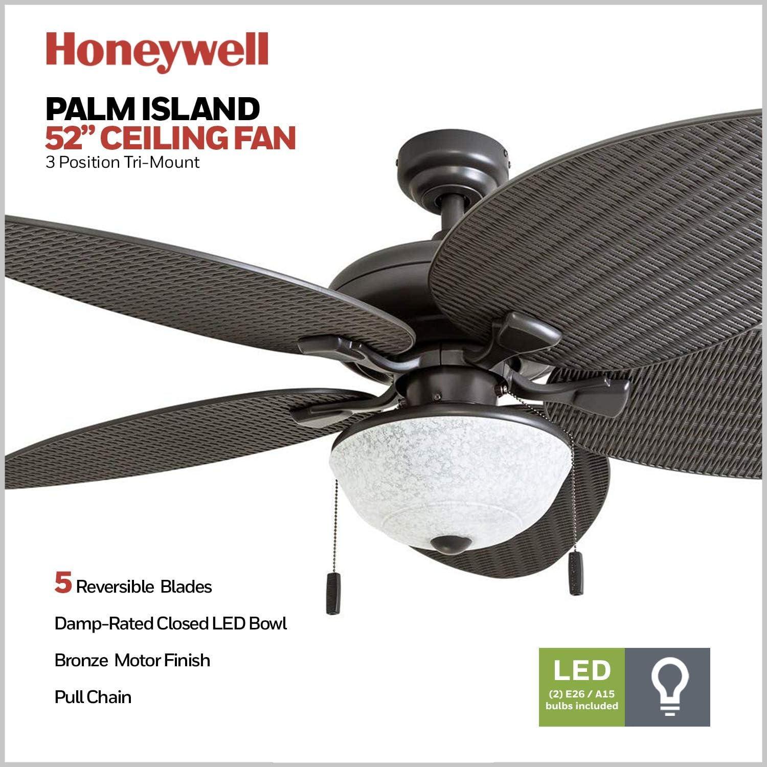Honeywell 52" Inland Breeze 5 Blade Outdoor LED Ceiling Fan