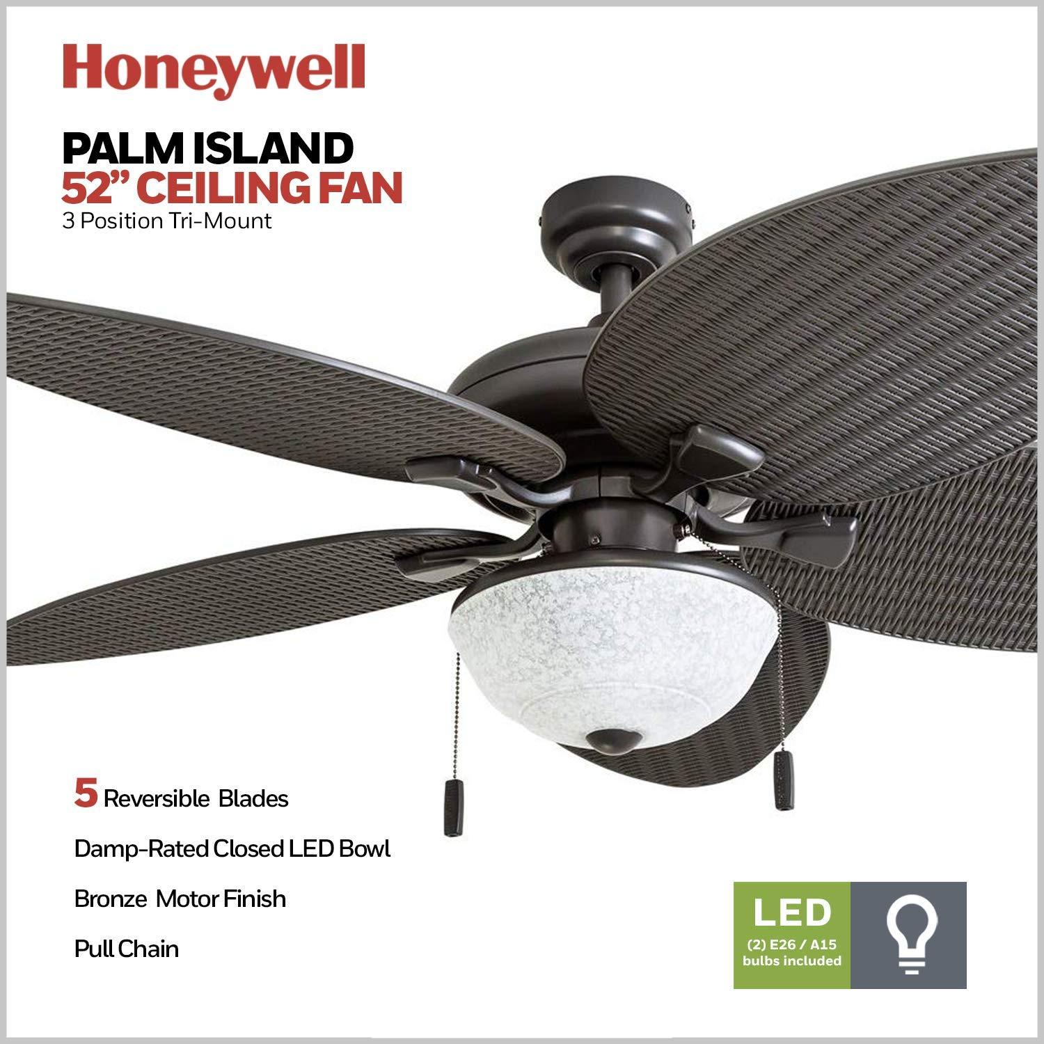 Honeywell 52" Inland Breeze 5 Blade Outdoor LED Ceiling Fan