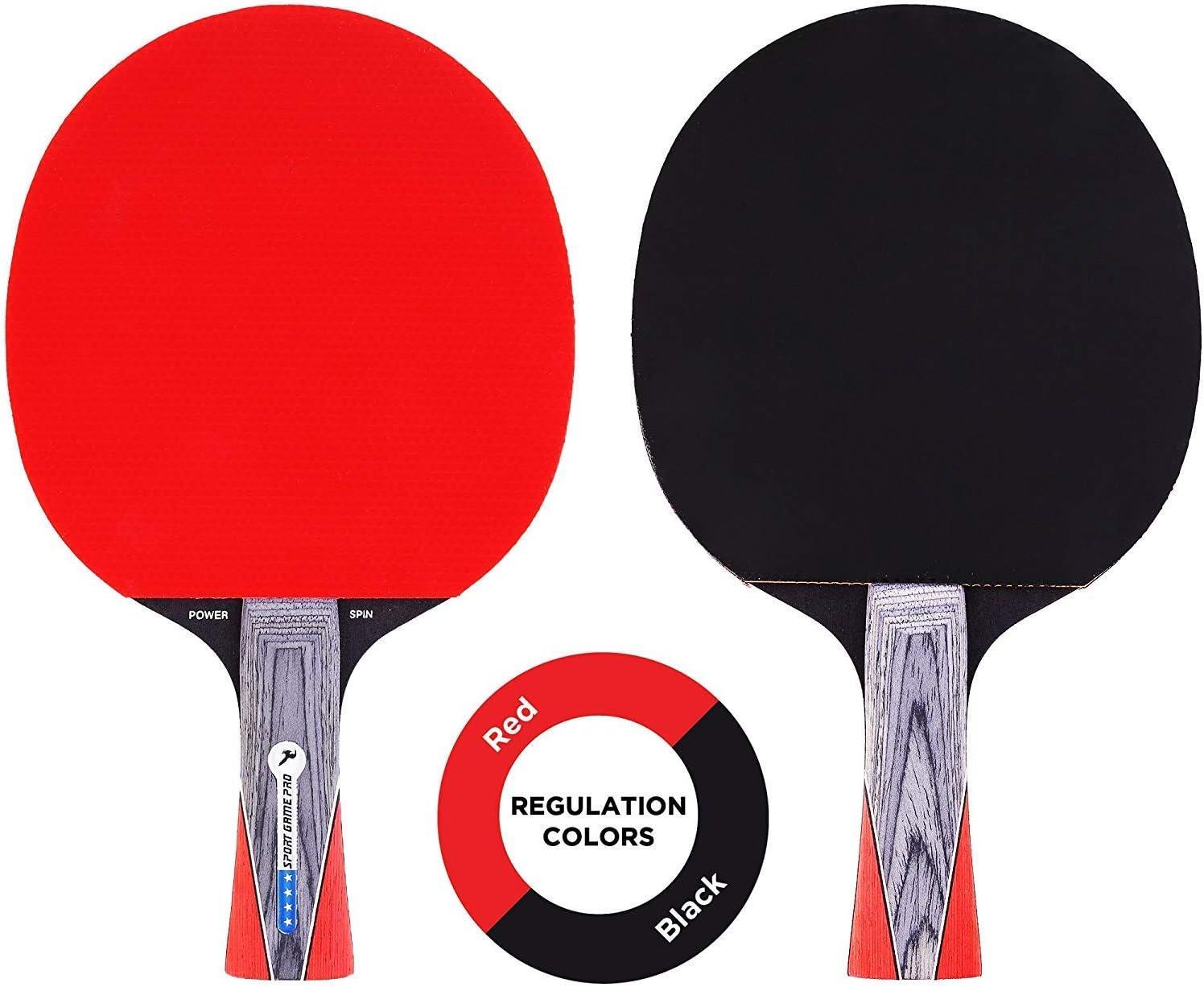 Youth Wood Frame Ping Pong Paddle Set with Case