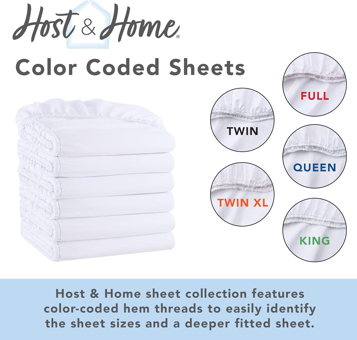 Host & Home Brushed Microfiber Fitted Sheets - Bedding Essentials - Queen - (6 Pack) White