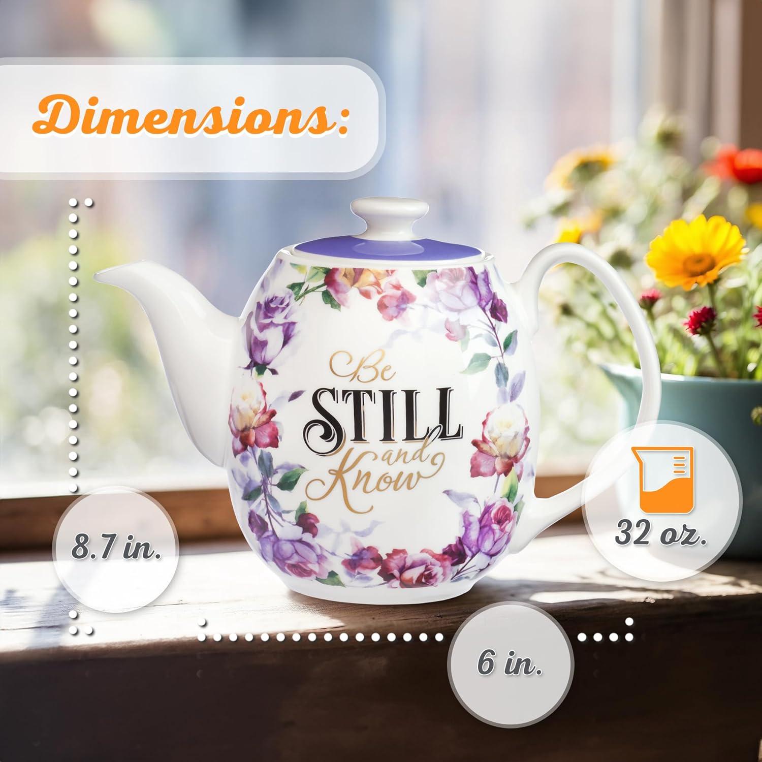 Be Still and Know Teapot in Purple - Psalm 46:10