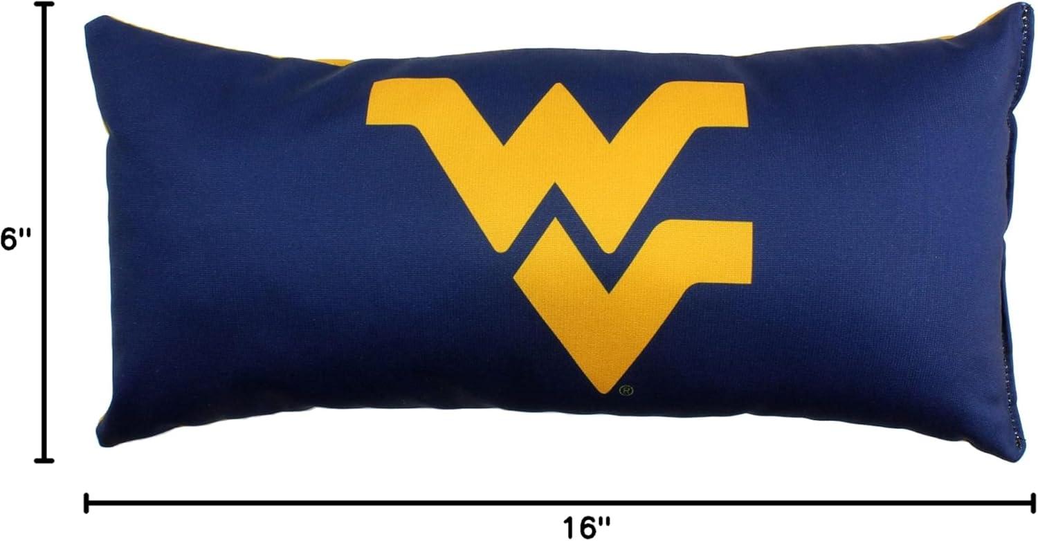 College Covers Solid Color Bolster Travel Pillow, 1 Count (Pack of 1), West Virginia Mountaineers