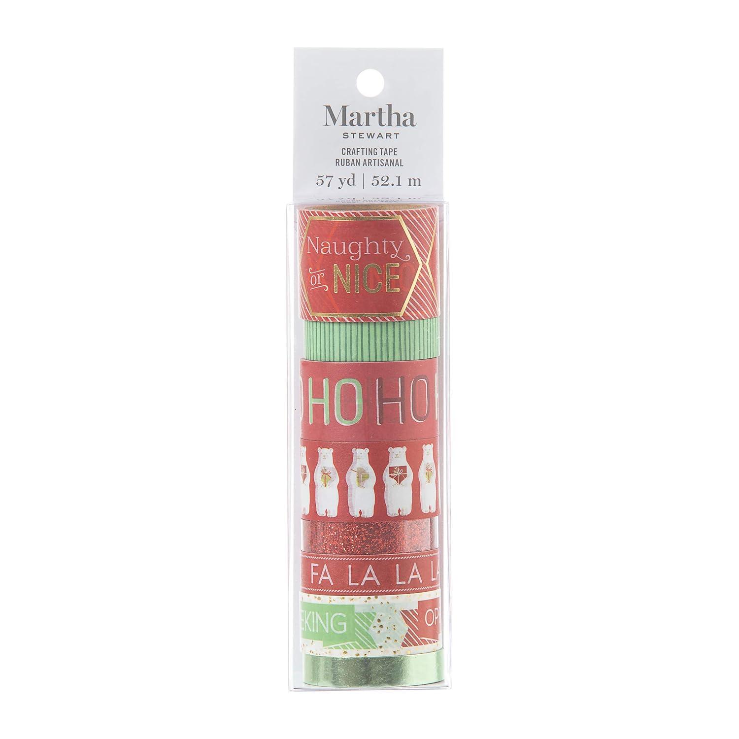 Martha Stewart Crafts Assorted Christmas Washi Tape, 8 Pieces