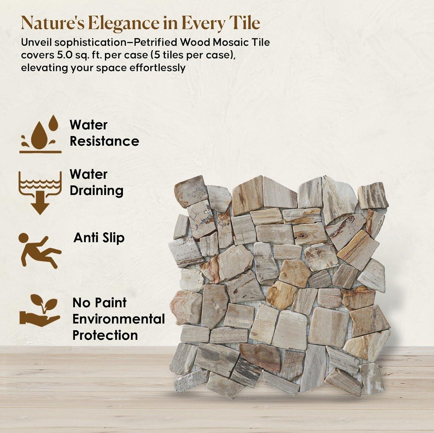 Utah 11.4" x 11.4" Natural Stone Random Mosaic Wall & Floor Tile