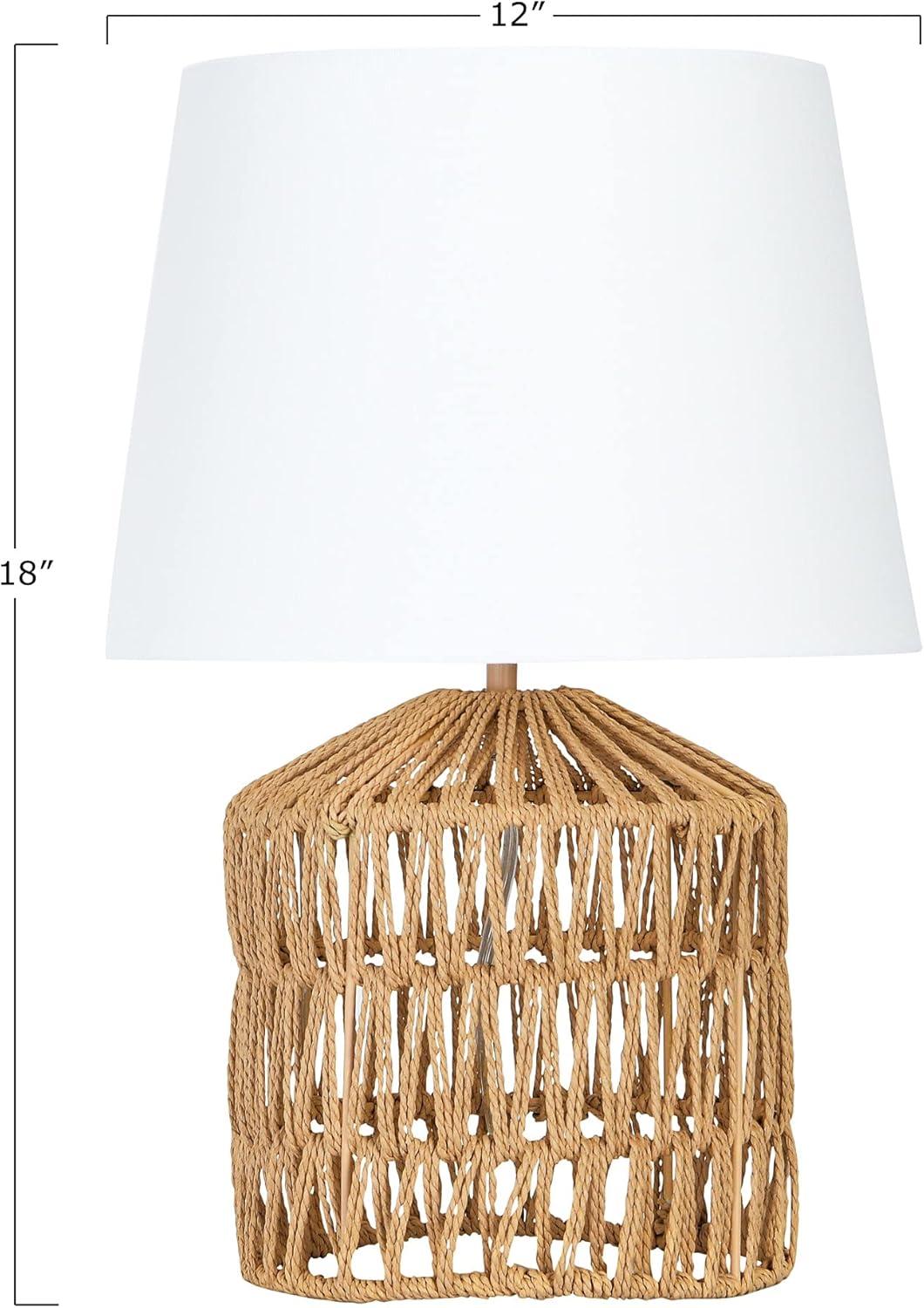 Drum Shaped Rope Table Lamp with Empire Shade