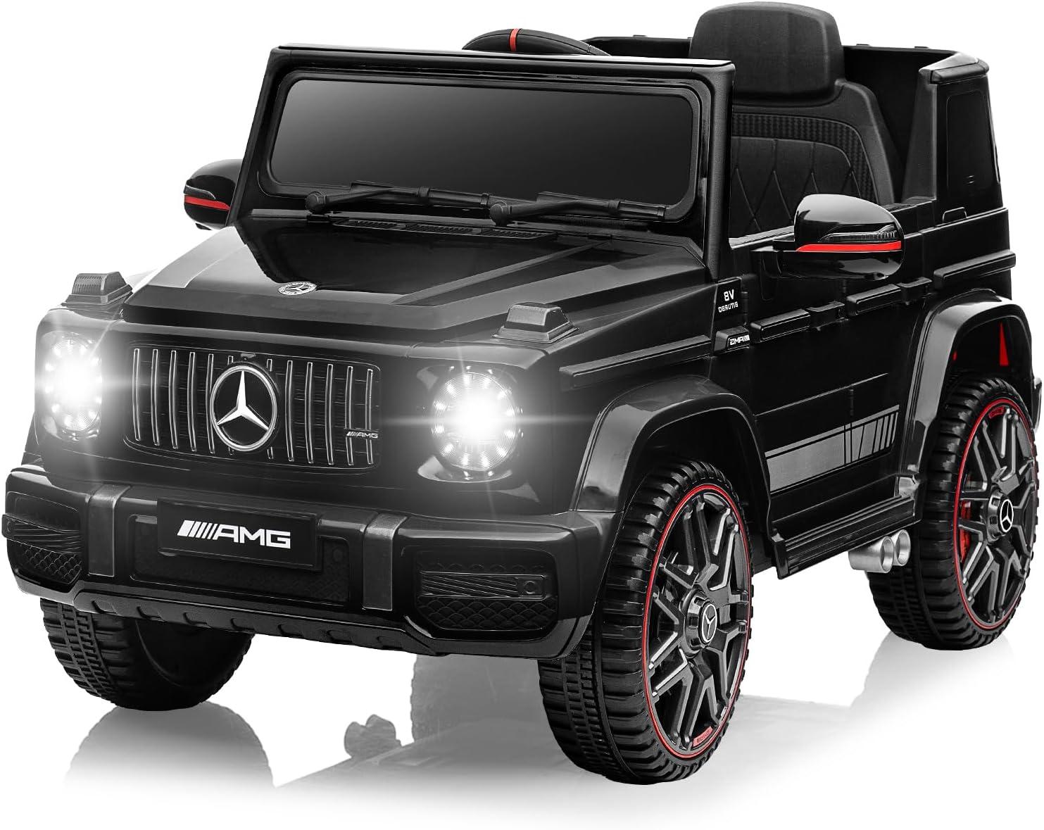 FanttikRide 12V 7Ah Licensed Ride on Car for Kids Ages 3-6, Electric Car Ride on Toys w/Parent Remote, Wireless Music, Suspension System, Ideal Gift to Kids-AMG G63 Large, Black