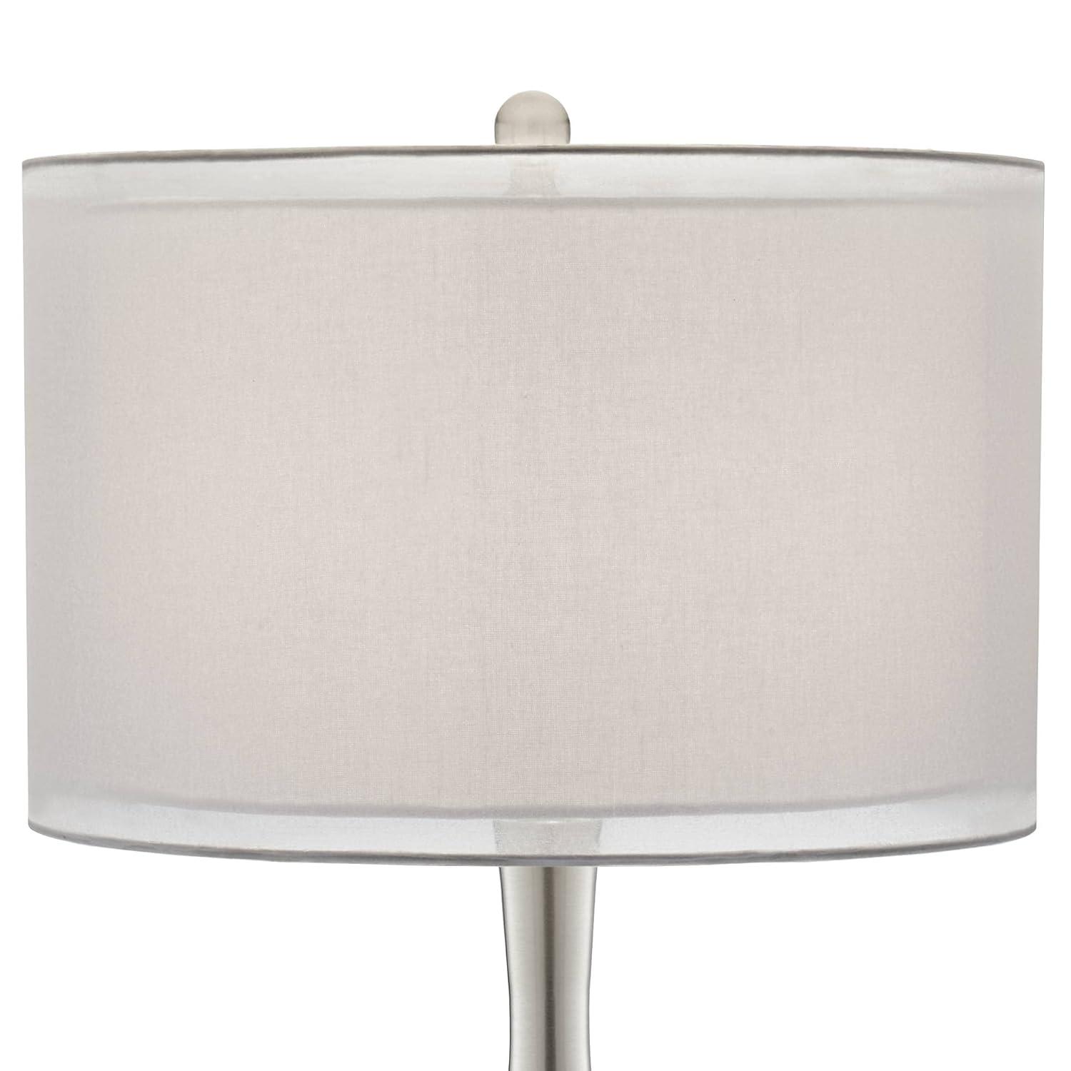 Possini Euro Design Swift Modern Table Lamp 30 1/2" Tall Mercury Glass Double Shade for Bedroom Living Room House Bedside Nightstand Office Entryway