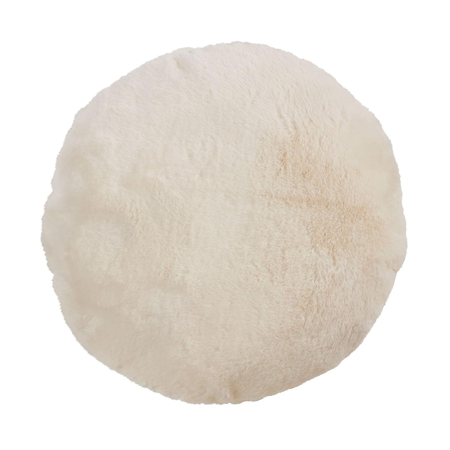 Saro Faux Rabbit Fur Collection Reversible Throw Pillow