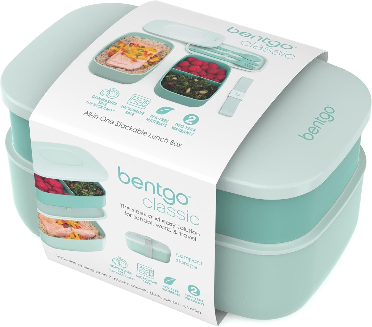 Bentgo Classic All-in-One Stackable Lunch Box Container with Built in Flatware