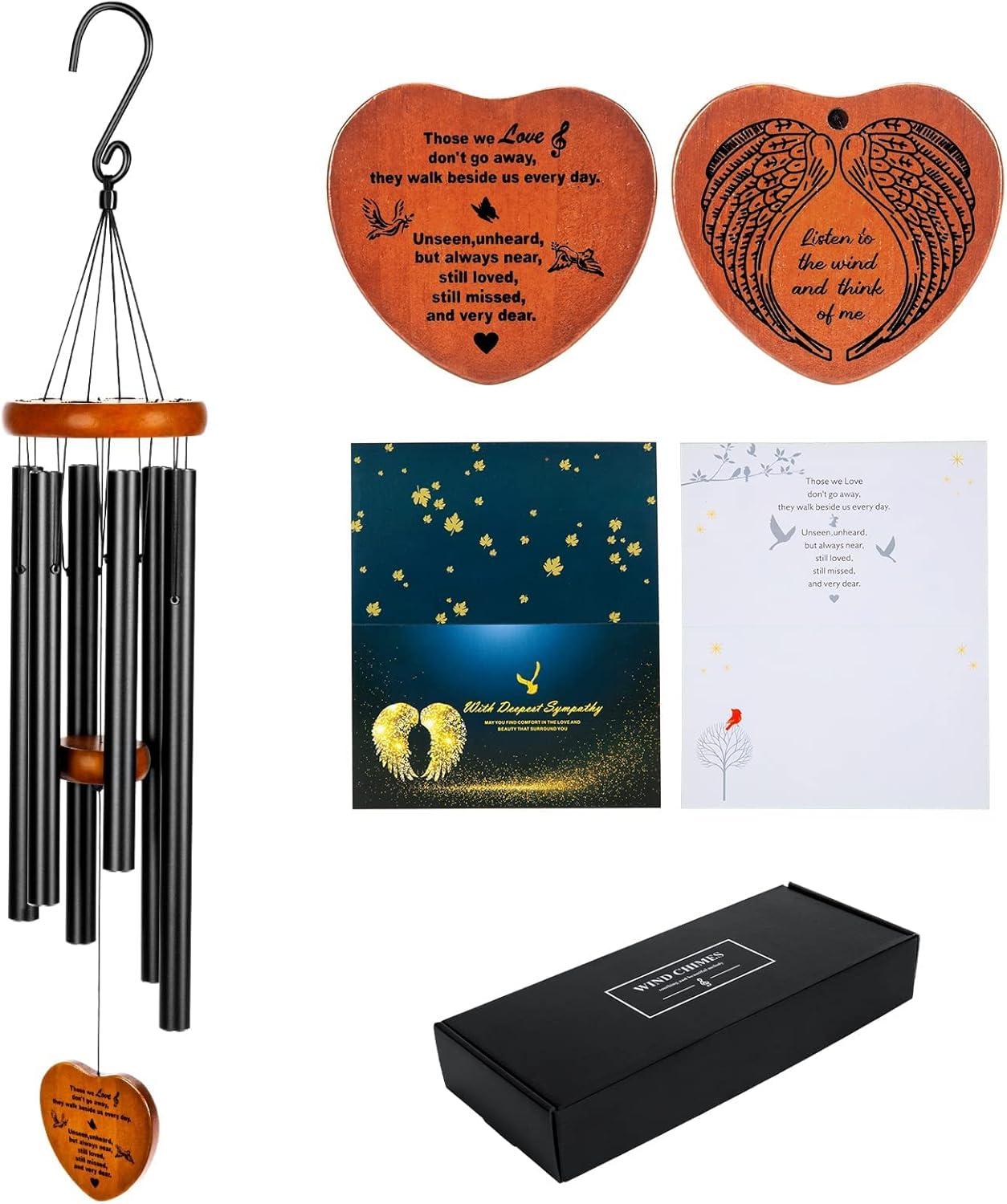 Sympathy Gifts for Loss of Loved One 32" Memorial Wind Chimes for Loss of Loved One Bereavement Condolence Gifts Sympathy Windchimes Memory Wind Chime with Memorial Card
