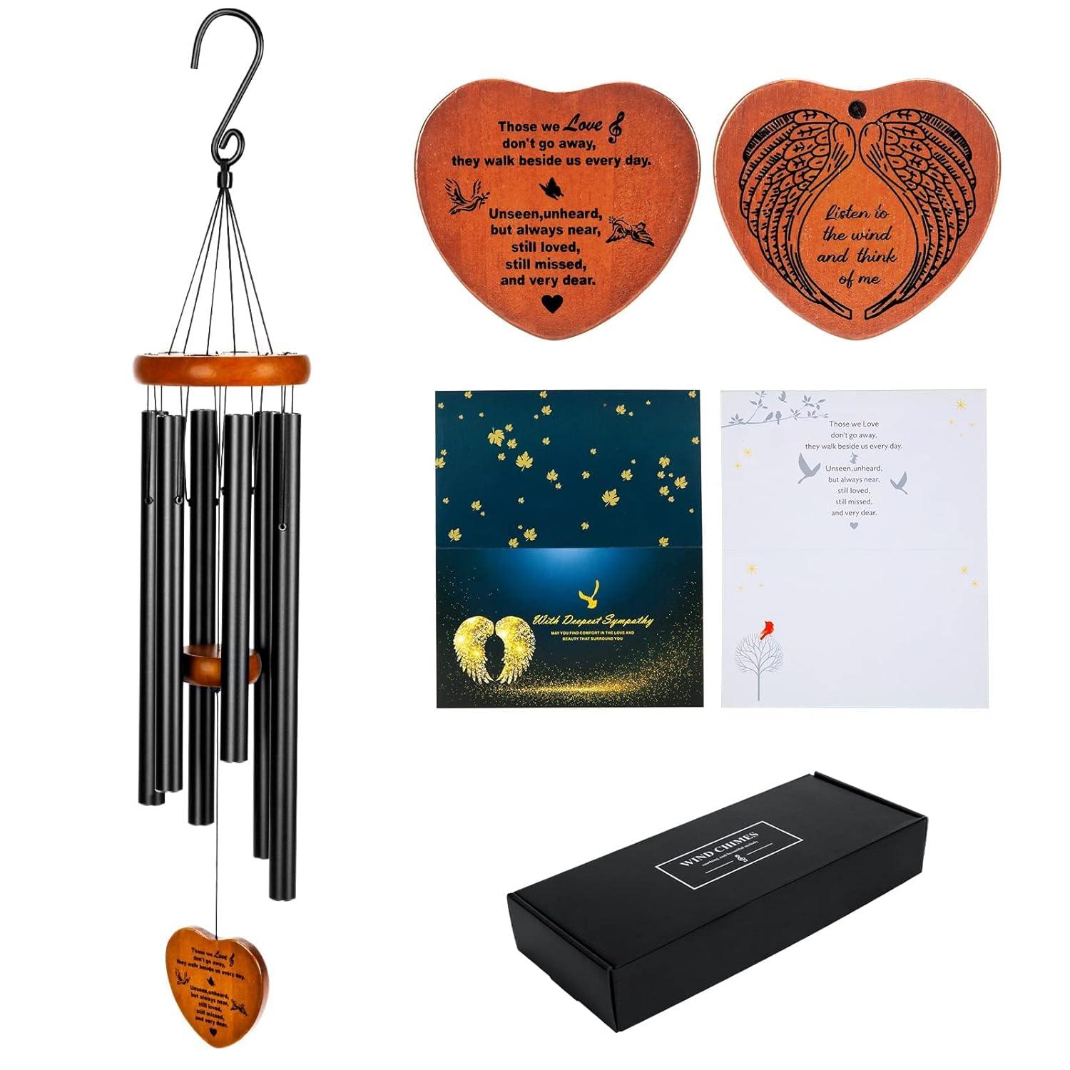 Sympathy Gifts for Loss of Loved One 32" Memorial Wind Chimes for Loss of Loved One Bereavement Condolence Gifts Sympathy Windchimes Memory Wind Chime with Memorial Card