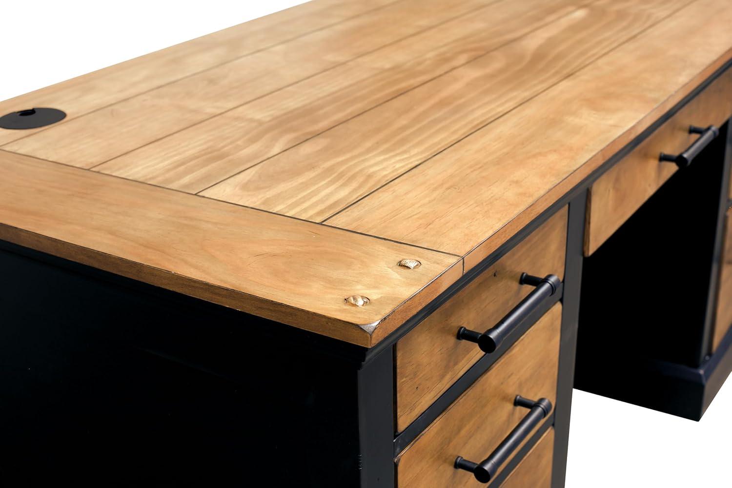 Martin Furniture Toulouse Wood Executive Desk Writing Table Office Desk Black